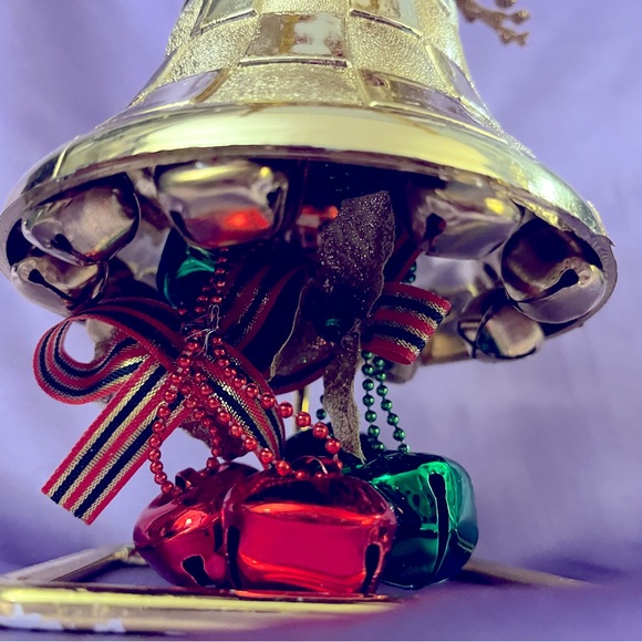 HANDCRAFTED • Original Dark Gold with Red Jingle Bell • Great for Christmas - Picture 4 of 6